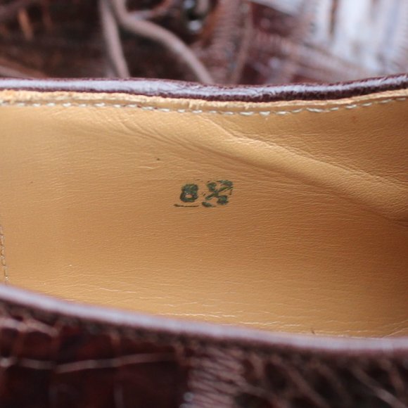 Genuine Crocodile Skin Patchwork Derby, David Eden, Men's 8.5 US, EUC - Picture 11 of 15